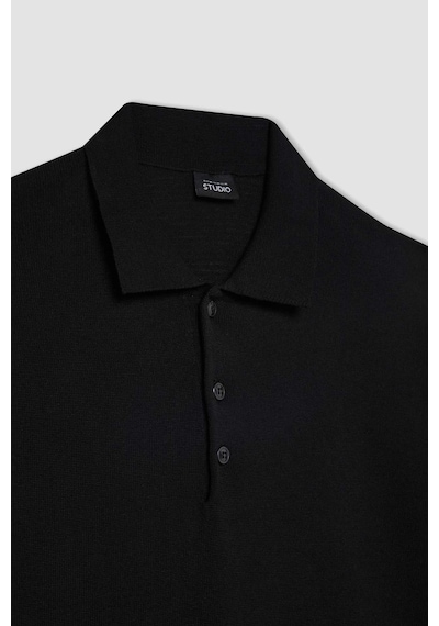 DeFacto Slim Fit Dar Kesim Kısa Kollu Basic Düz Triko Polo Tişört Y5369AZ24SMBK81 DeFacto Slim Fit Dar Kesim Kısa Kollu Basic Düz Triko Polo Tişört Y5369AZ24SMBK81