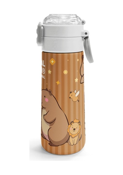Coral High Kids Kapibara Desenli Pipetli Ve Direkt İçim Çelik Termos 500 Ml 31790 Kahverengi