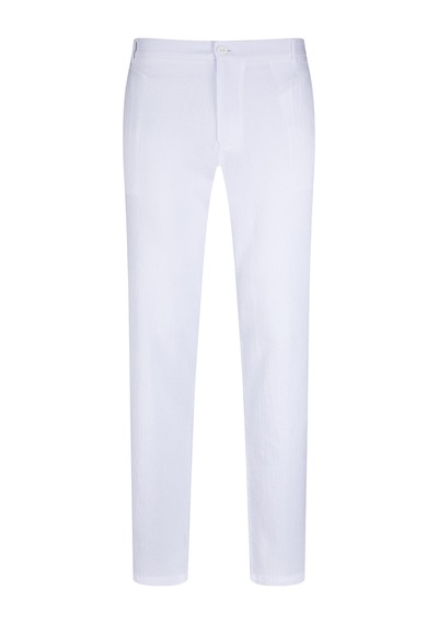 Hatemoğlu Beyaz Regular Fit Yandan Cepli 100% Pamuk Jogger Pantolon