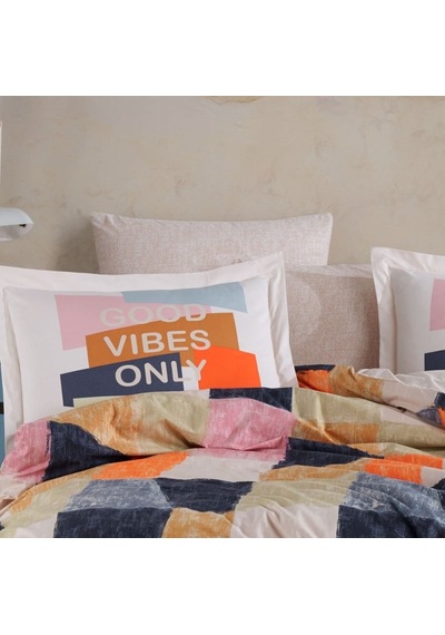 Çift Kişilik Poplin Nev Bermuda Oranj Çok Renkli