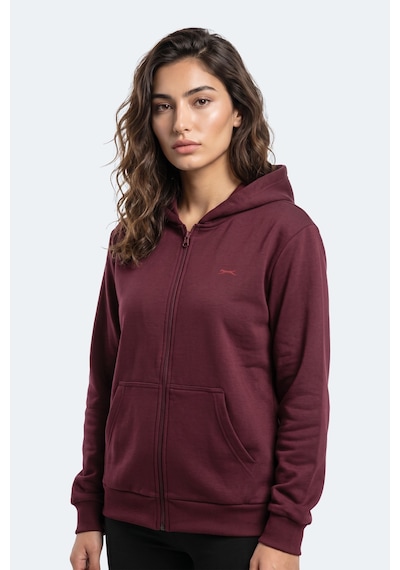 Slazenger Sera I Kadın Fermuarlı Bordo Sweatshırt