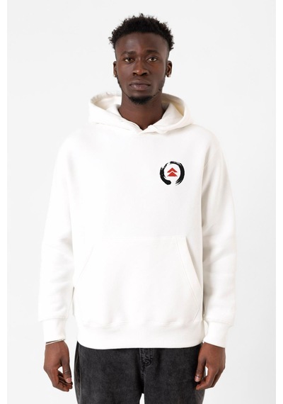Ghost Of Tsushima Logo Beyaz Erkek 3ip Kapşonlu Sweatshirt Beyaz
