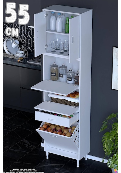Zümra 55 Cm Beyaz Fırın Dolabı Patates Soğan Saklama Dolabı Çok Amaçlı Kiler Banyo Dolabı 55x226x32 Zümra 55 Cm Beyaz Fırın Dolabı Patates Soğan Saklama Dolabı Çok Amaçlı Kiler Banyo Dolabı 55x226x32