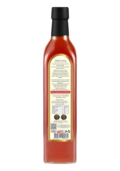 Gül Sirkesi 500 Ml X 3 Adet Doğal Fermantasyon İçilebilir Katkısız Cam Şişe