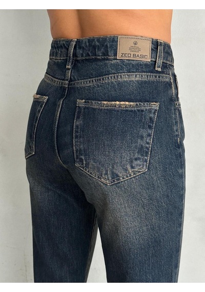 Straıght Boru Paça Dark Blue Tint Jean Mavi+tint