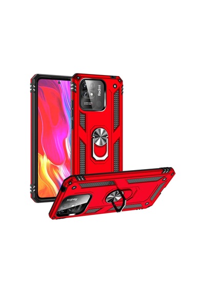 Xiaomi Poco C40 Kılıf Zore Vega Yüzüklü Standlı Zırh Kılıf