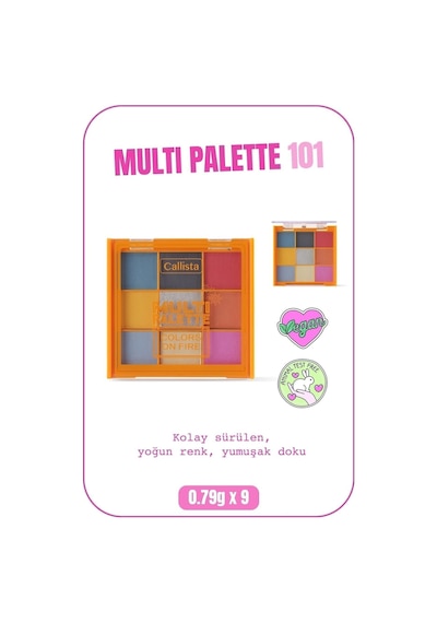 Callista Multi Palette Eyeshadow Mat Ve Işıltılı Toz Göz Farı Paleti - 101 Colors On Fire
