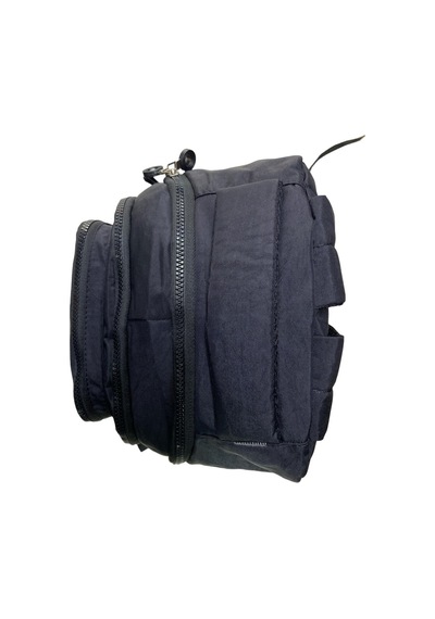 Cakard Su Geçirmez Kaliteli Astarlı Krinkıl Kumaş Unisex Iki Gözlü Okul Spor Seyahat Sırt Çantası 30x45cm Siyah