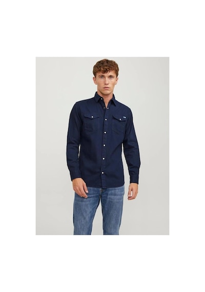 Jack & Jones Jack&jones 12138115 Jjesherıdan Shırt L/s Dark Navy Erkek Gömlek Lacivert