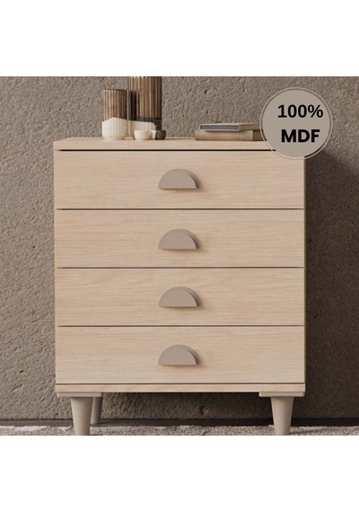 Ladin 4 Çekmeceli Mdf Şifonyer Bej