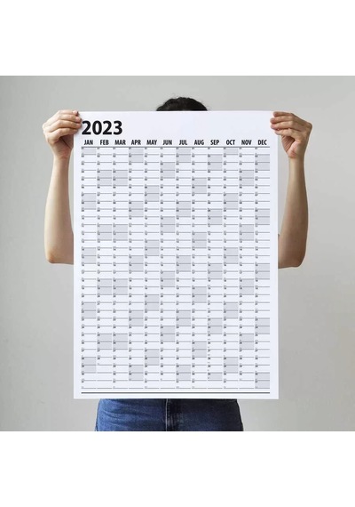 2026 Yıllık Planlayıcı Duvar Takvim Siyah Yearly Wall Planner