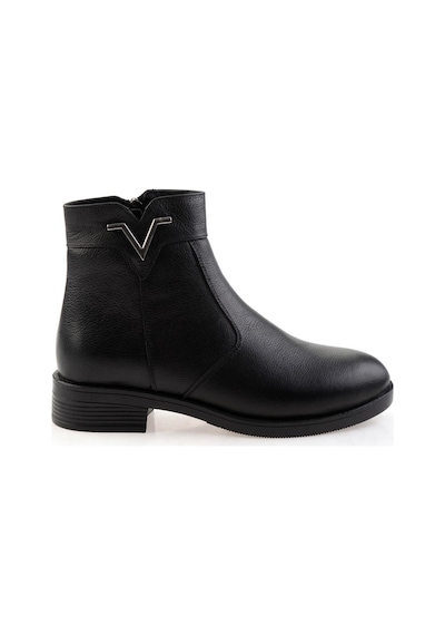 Bambi Siyah Hakiki Deri Kadın Bot & Bootie K02286001303 Siyah