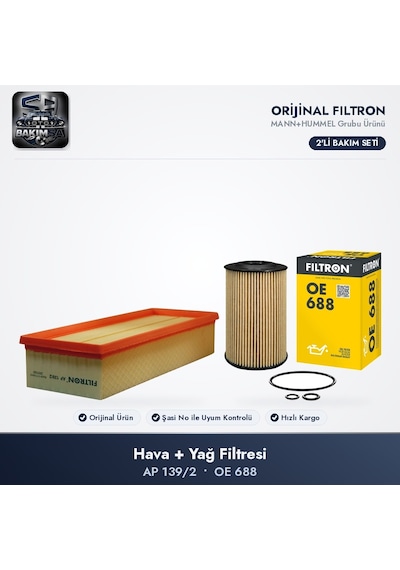 Filtron Filtre Bakım Seti Hava+yağ - Golf 6 / Passat B6-b7-cc / Octavia 2 1.6-2.0 Tdı / 1.8 Tsı