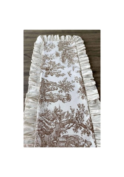 Fransız Soylusu Fırfırlı Vintage Kahverengi Runner Belirtilmemiş