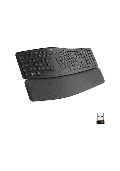 Logitech Ergo K860 - Bölünmüş Tuş Düzenine Sahip Kablosuz Ergonomik Klavye, Fr Azerty - Grafit
