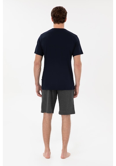 U.S. Polo Assn. Erkek Bisiklet Yaka Lacivert Pijama Takımı 50309174-VR033