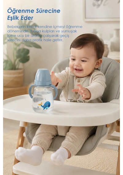 Babyjem Damlatmayan Suluk Alıştırma Bardağı 250 ml Gri