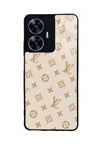 Realme C55 Krem Lv Tasarımlı Glossy Telefon Kılıfı