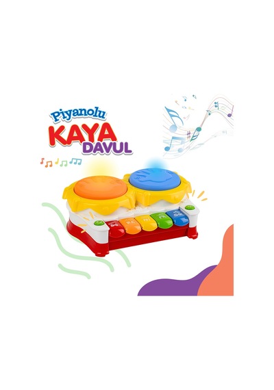 Müzikli Ve Işıklı Piyanolu Kaya Davul