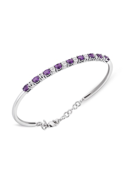 Lilarote 2.10 Ct Pırlantalı Oval Ametist Bilezik