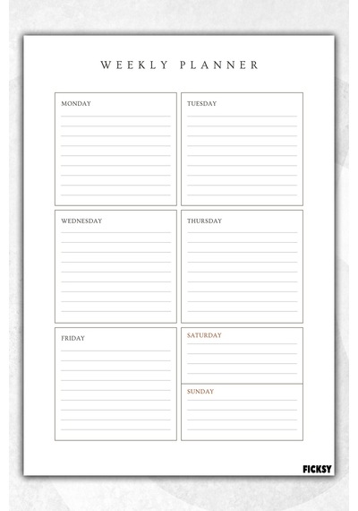 Haftalık Planlayıcı - A4 Ebat Yapılacaklar - 30 Yaprak - Weekly Planner - 2713 Çok Renkli