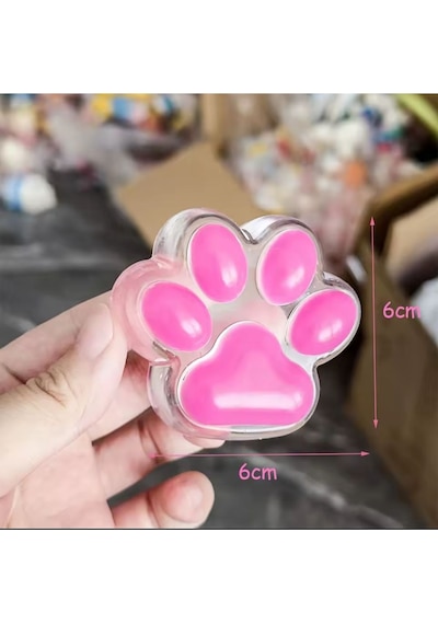Kedi Patisi Squishy Işıklı Şeffaf Sukuşi Taba Skuşi Stress Oyuncağı Diğer