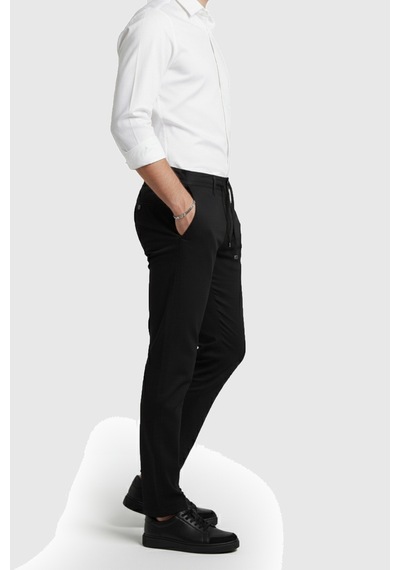 Deepsea Erkek Siyah Likralı Gofre Kumaş Beli Lastikli İpli Slim Fit Günlük Pantolon 2600650 Siyah Deepsea Erkek Siyah Likralı Gofre Kumaş Beli Lastikli İpli Slim Fit Günlük Pantolon 2600650 Siyah