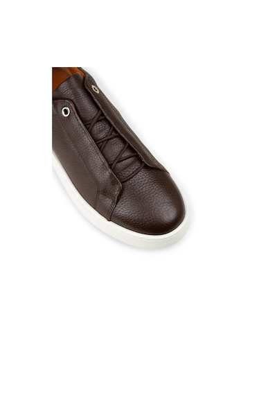 Deery Erkek Hakiki Deri Kahverengi Gizli Bağcıklı Sneaker - 04444mkhve01