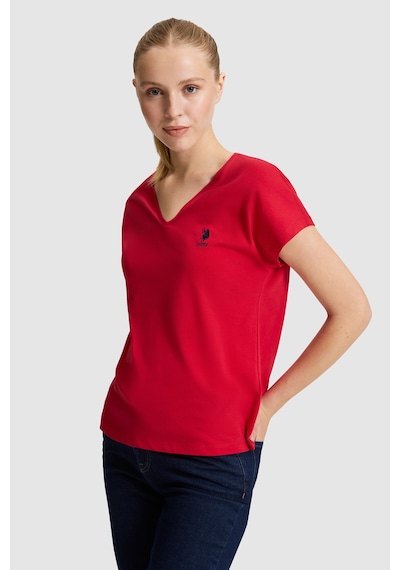 U.S. Polo Assn. U.s. Polo Assn. Kadın Kırmızı Tişört Basic 50323541-vr171 Basıc Kırmızı