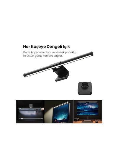 Ergoflex Ef-354 Kumandalı Ayarlanabilir Dokunmatik Bilgisayar Monitör Işık Çubuğu