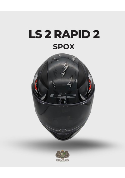 Ls 2 Spox Gri-siyah Kask Kapalı Kask Gri - Parlak Siyah