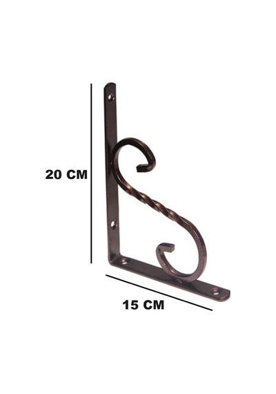 Beşel Ferforje Raf Alti Konsol L Demi̇ri̇ Ayağı Bakır 15 X 20 Cm (2 Adet) + Vi̇daları