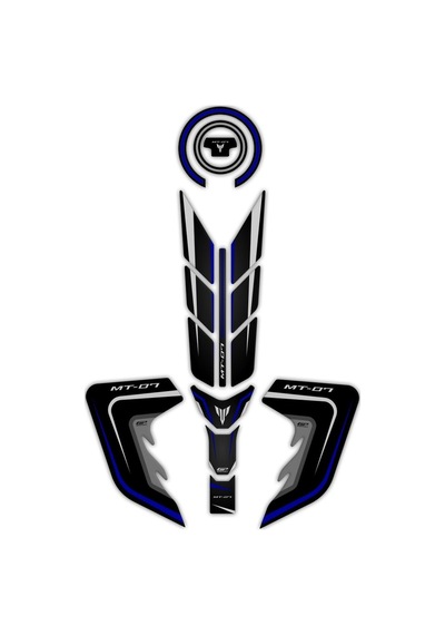 GP Kompozit Yamaha MT-07 2018-2020 Uyumlu Tank Pad Seti Mavi