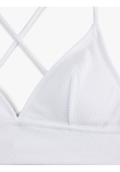 Koton Çapraz Askılı Dokulu Bralet Bikini Üstü Beyaz 6sak10011mm