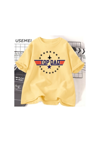 Flood Of Style Üst Baba T-shirt Casaul Pamuk Babalar Günü Hediyesi Baba Erkek Tasarımcı T Shirt Erkek Moda K Sarı