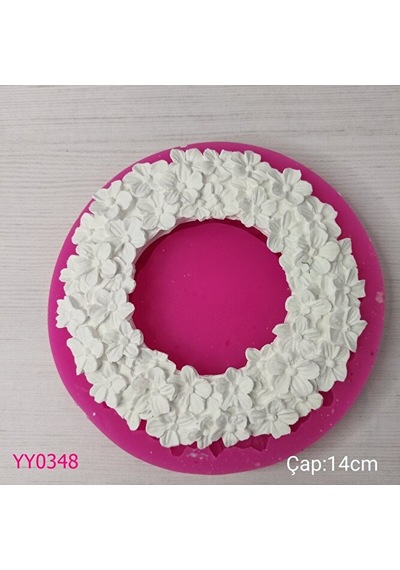 Yy0348 Çiçekli Yuvarlak Çerçeve Silikon Kalıp