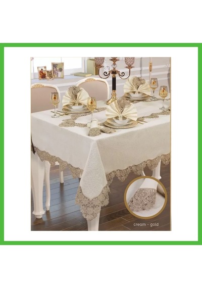Vaveni El İşi Angles Flora 17 Parça 8 Kişilik165 265 Cm Krem-gold Masa Takımı Arz Vaveni El İşi Angles Flora 17 Parça 8 Kişilik165 265 Cm Krem-gold Masa Takımı Arz