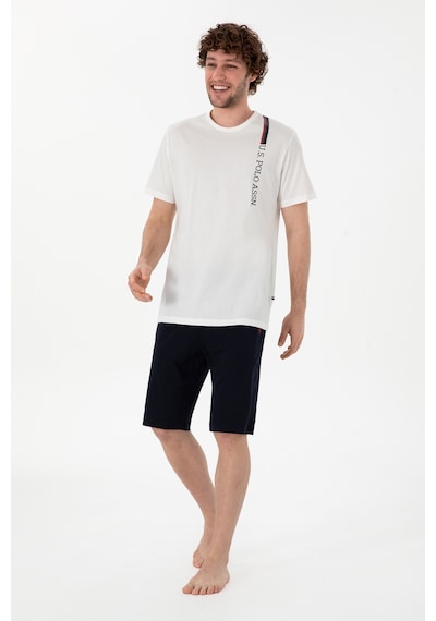 U.S. Polo Assn. Erkek Bisiklet Yaka Beyaz Pijama Takımı 50309355-VR013