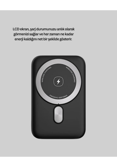 Hnrlıshp Lcd Ekranlı Kablosuz Powerbank Type C Ve Usb Çıkışlı Çok Renkli