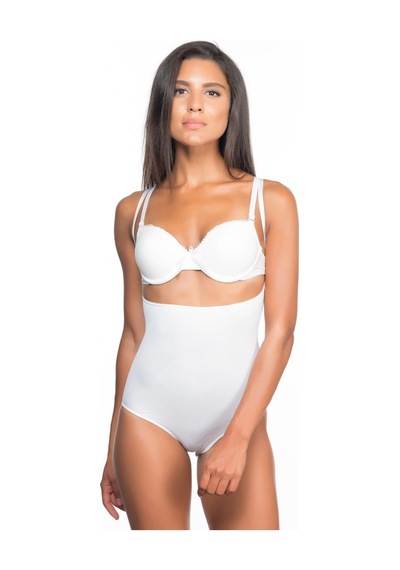 Beyaz Mı Emay 2073 Göğüsü Açık Desenli Body Korse Beyaz