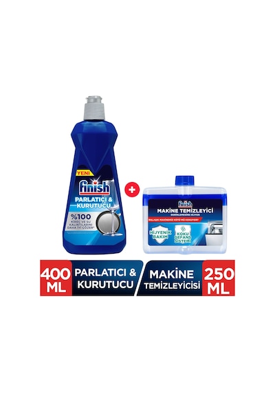 Finish Bulaşık Makinesi Parlatıcı 400 ML+ Makine Temizleyici Sıvı 250 ml