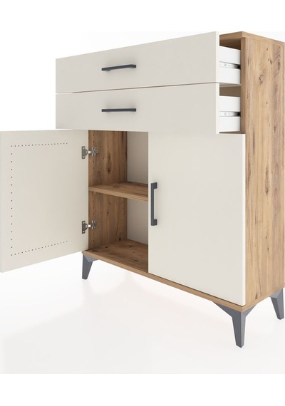 Arges Şifonyer 2 Raflı 2 Çekmeceli 2 Kapaklı 88x30x106 Çam-ay... Çam