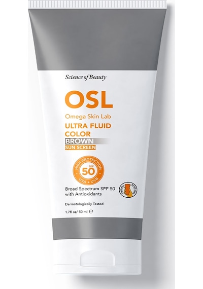 Osl Omega Skin Lab Ultra Fluid Spf 50 Brown Color 50 Ml Renkli Güneş Koruyucu