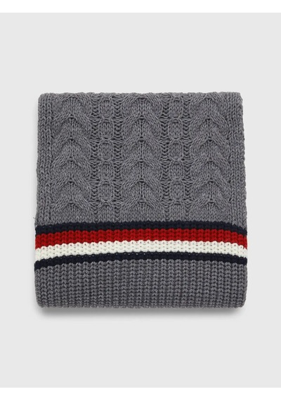 Tommy Hilfiger Th Premıum Cable Knı Erkek Gri Atkı