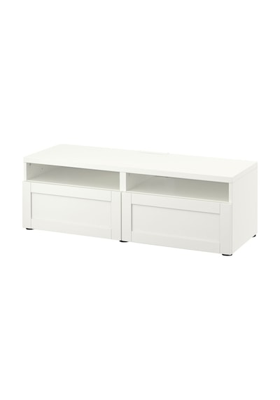 Tv Sehpası, Beyaz, 120x42x39 Cm, Hanvıken, Çıt Çıt Raylı Beyaz Tv Sehpası, Beyaz, 120x42x39 Cm, Hanvıken, Çıt Çıt Raylı Beyaz