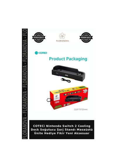 Coteci Nintendo Switch 2 Cooling Dock Soğutucu Şarj Standı Masaüstü Ünite Hediye Fikir Yeni Aksesuar