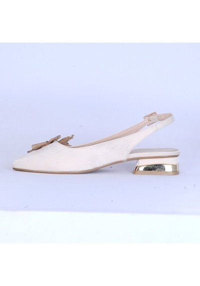 Moda Ayakkabı 171 Kadın 5cm Topuklu Ayakkabı Krem