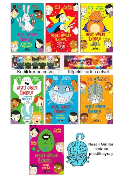 Neşeli Günler İlkokulu 7 Kitap Set 7-9 Yaş Teneffüs Süper Köpek Hamster Hayalet Köpekbalığı Kedi