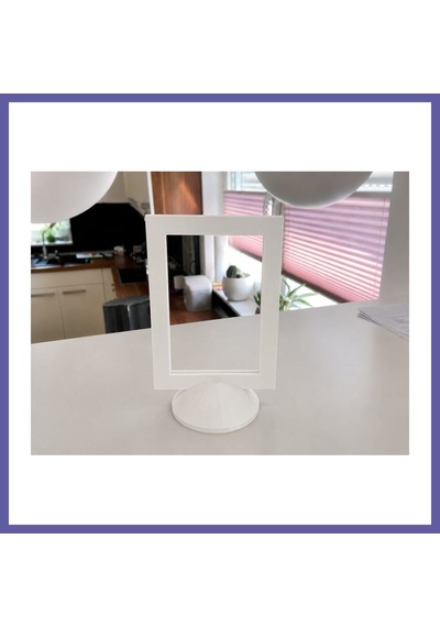Bezos 3d Baskı Modern Fotoğraf Çerçevesi - Masaüstü Ve Raf Üstü Dekoratif Resimlik-beyaz Nıda