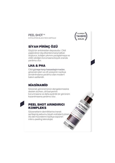 Siyah Pirinç Özlü Gözenek & Siyah Nokta Karşıtı Arındırıcı Peeling Serum 80ml
